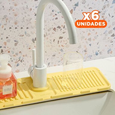 PACK6 IMPLEMENTO DE DRENAJE PARA LAVADERO DE SILICONA CON RAYAS EN EL HOGAR Y+REGALO STICKER - 1