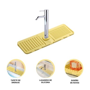 PACK6 IMPLEMENTO DE DRENAJE PARA LAVADERO DE SILICONA CON RAYAS EN EL HOGAR Y+REGALO STICKER - 2