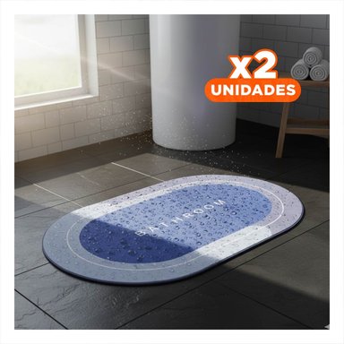 PACK2 TAPETE OVALADO PARA ESPACIOS DE CASA Y HOGAR AZUL Y+REGALO STICKER - 1