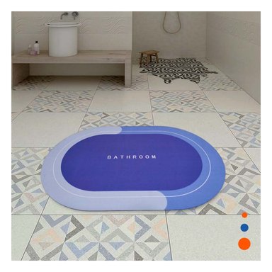 PACK2 TAPETE OVALADO PARA ESPACIOS DE CASA Y HOGAR AZUL Y+REGALO STICKER - 3