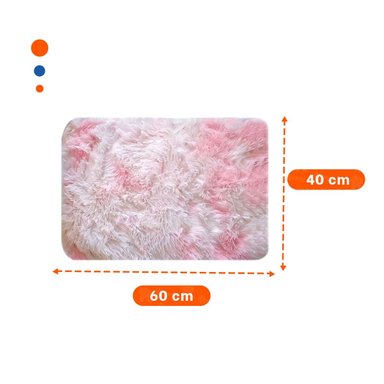 PACK4 ALFOMBRA DE PELUCHE RECTANGULAR DIMENSIONES 40X60CM EN ROSADO Y BLANCO - 4