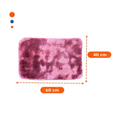 TAPETE RECTANGULAR DIMENSIONES 40X60CM CON TEXTURA PELUCHE GUINDA Y ROSADO - 4