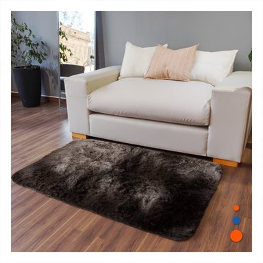 PACK12 ALFOMBRILLA RECTANGULAR MARRON Y CREMA CON ACABADO PELUCHE 40X60CM - 2
