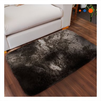 PACK12 ALFOMBRILLA RECTANGULAR MARRON Y CREMA CON ACABADO PELUCHE 40X60CM - 5