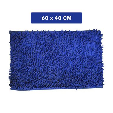 TAPETE RECTANGULAR DECORATIVO DE MICROFIBRA 40X60CM AZUL ELECTRICO PARA HOGAR Y+LIGAS REGALO - 4