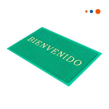 TAPIZ RECTANGULAR BIENVENIDO VERDE PARA RECIBIR Y DECORAR HOGAR Y+REGALO STICKER - 3