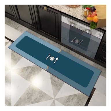 ALFOMBRA DE PISO CON SUPERFICIE ANTIDESLIZANTE PARA COCINA Y AMBIENTES DEL HOGAR CELESTE - 2