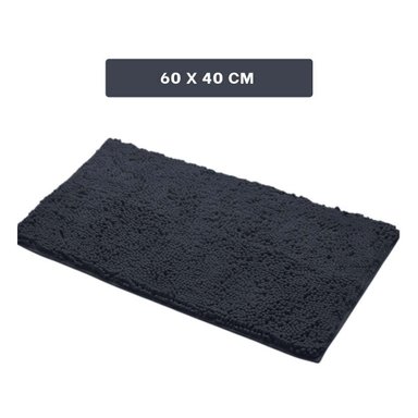 PACK2 CUBREPISO RECTANGULAR ANTIDESLIZANTE DE MICROFIBRA 40X60CM PLOMO OSCURO Y+PAPEL REGALO - 4