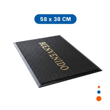 PACK12 TAPIZ RECTANGULAR BIENVENIDO PLOMO PARA PASILLO SALA Y COCINA Y+PAPEL REGALO - 4