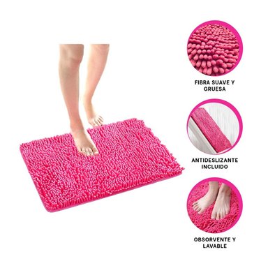 REVESTIMIENTO RECTANGULAR DE MICROFIBRA 40X60CM FUCSIA PARA AMBIENTES INTERIORES - 3