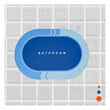 PACK4 TAPIZ OVALADO PARA ESPACIOS DE CASA Y HOGAR CON FACIL ADAPTACION CELESTE Y+REGALO STICKER - 3