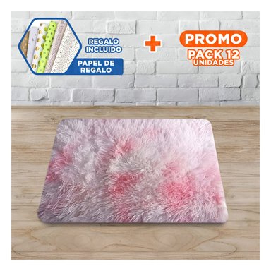 PACK12 BASE DE PELUCHE RECTANGULAR DIMENSIONES 40X60CM ROSADO Y BLANCO Y+PAPEL REGALO - 1