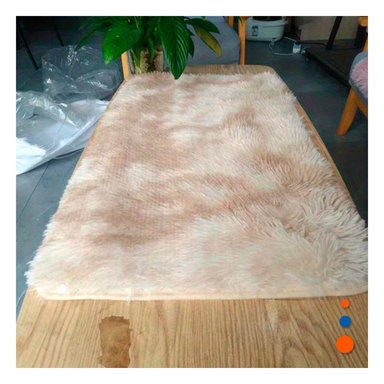TAPETE CAMELLO Y CREMA DE PELUCHE RECTANGULAR CON DIMENSIONES 40X60CM Y+PAPEL REGALO - 5