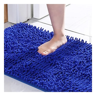 PACK6 ALFOMBRILLA RECTANGULAR DECORATIVA MICROFIBRA 40X60CM AZUL PARA PISO Y+PAPEL REGALO - 2