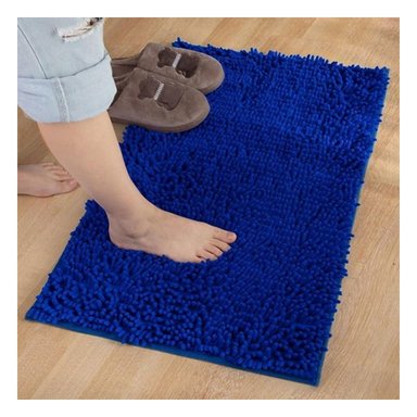 PACK6 ALFOMBRILLA RECTANGULAR DECORATIVA MICROFIBRA 40X60CM AZUL PARA PISO Y+PAPEL REGALO - 5
