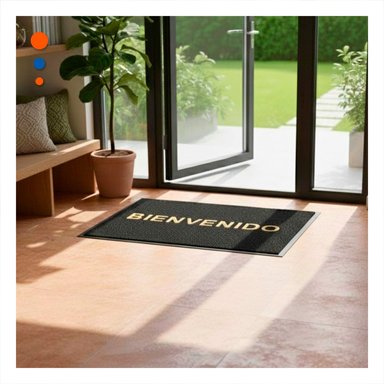 COBERTOR RECTANGULAR BIENVENIDO NEGRO PARA ENTRADA Y ESPACIOS COMUNES Y+POST IT - 3