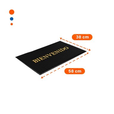 COBERTOR RECTANGULAR BIENVENIDO NEGRO PARA ENTRADA Y ESPACIOS COMUNES Y+POST IT - 4