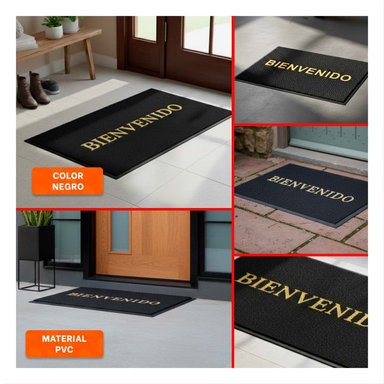 COBERTOR RECTANGULAR BIENVENIDO NEGRO PARA ENTRADA Y ESPACIOS COMUNES Y+POST IT - 5