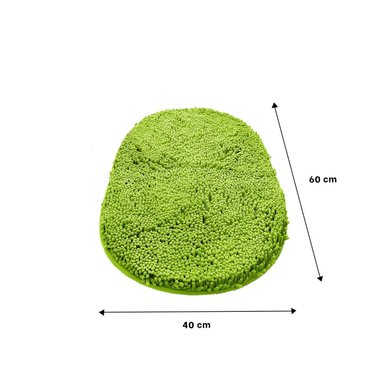 PACK6 ALFOMBRA OVALADA MICROFIBRA 40X60CM VERDE LIMON PARA BANO Y+PAPEL REGALO - 4