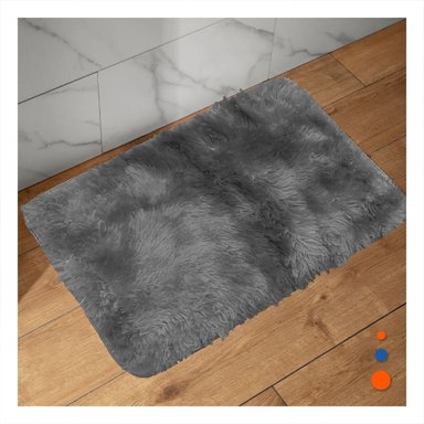 PACK4 ALFOMBRILLA NEGRO Y PLOMO RECTANGULAR DIMENSIONES 40X60CM PELUCHE Y+REGALO STICKER - 3