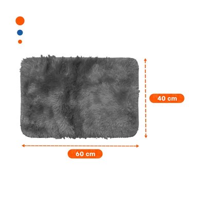 PACK4 ALFOMBRILLA NEGRO Y PLOMO RECTANGULAR DIMENSIONES 40X60CM PELUCHE Y+REGALO STICKER - 4