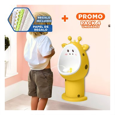 PACK4 INODORO DE FIRAJA PARA ENTRENAMIENTO CON DISEÑO MODERNO AMARILLO Y+PAPEL REGALO - 1