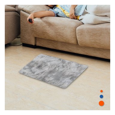 PACK12 ALFOMBRILLA RECTANGULAR PLOMO CON ACABADO PELUCHE 40X60CM - 5