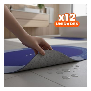 PACK12 TAPIZ OVALADO PARA USO INTERIOR EN CASA Y HOGAR AZUL - 1