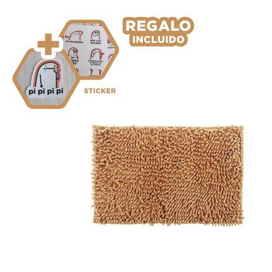 TAPIZ RECTANGULAR DECORATIVO DE MICROFIBRA 40X60CM MOSTAZA PARA CASA Y+REGALO STICKER - 1