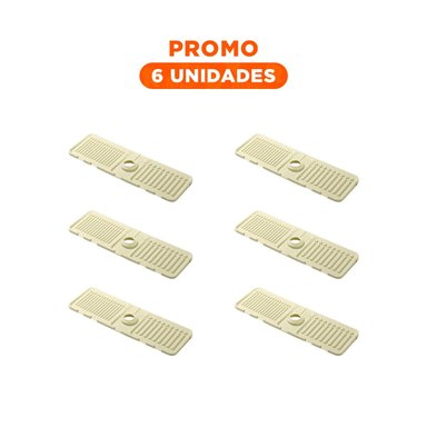 PACK6 SOPORTE DE DRENAJE DE SILICONA CON RAYAS BEIGE USO DIARIO - 1