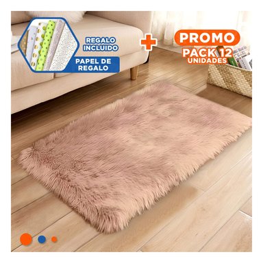 PACK12 BASE DE PELUCHE RECTANGULAR DIMENSIONES 40X60CM CAMELLO Y CREMA Y+PAPEL REGALO - 1