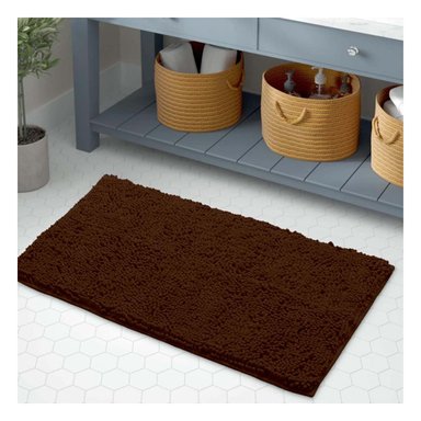 PACK4 ALFOMBRILLA RECTANGULAR DE PISO SUAVE MICROFIBRA 40X60CM MARRON Y+PAPEL REGALO - 5