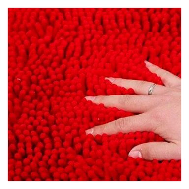 PACK4 COMPLEMENTO TEXTIL DE PISO OVALADO DE MICROFIBRA 40X60CM ROJO - 2