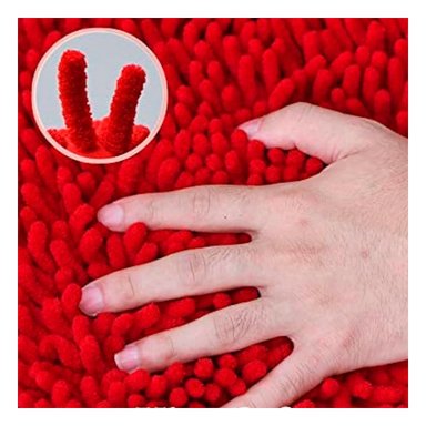 PACK4 COMPLEMENTO TEXTIL DE PISO OVALADO DE MICROFIBRA 40X60CM ROJO - 3