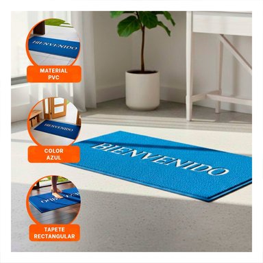 ALFOMBRA RECTANGULAR BIENVENIDO NEGRO RESISTENTE Y ATRACTIVA PARA ENTRADAS Y+PAPEL REGALO - 5