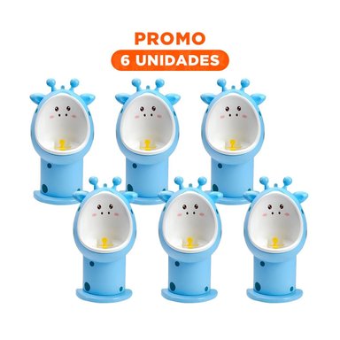 PACK6 ORINAL DE FIRAJA PARA NINOS CON DISEÑO COLORIDO Y BASE SEGURA CELESTE - 1