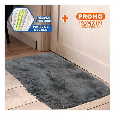 PACK12 BASE DE PELUCHE RECTANGULAR DIMENSIONES 40X60CM NEGRO Y PLOMO Y+PAPEL REGALO - 1