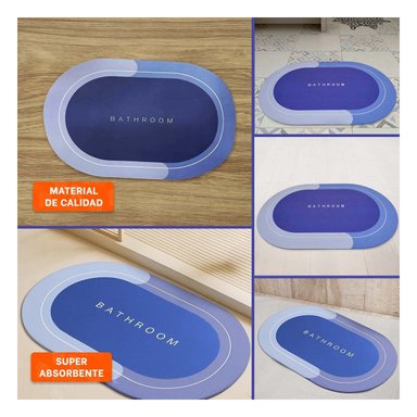 TAPETE OVALADO PARA HOGAR Y CASA CON USO DIARIO Y PRESENCIA AZUL - 5