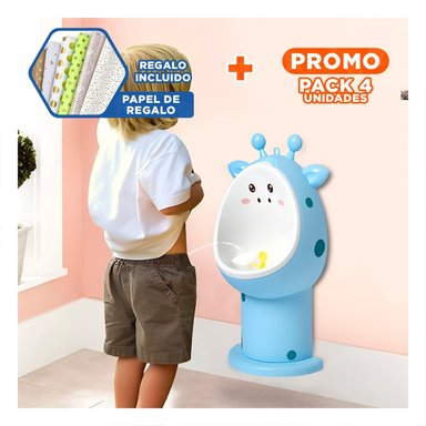 PACK4 INODORO DE FIRAJA PARA ENTRENAMIENTO CON DISEÑO MODERNO CELESTE Y+PAPEL REGALO - 1