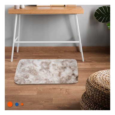 PACK4 ALFOMBRA BLANCO Y CAMELLO CON TEXTURA PELUCHE RECTANGULAR 40X60CM Y+PAPEL REGALO - 2