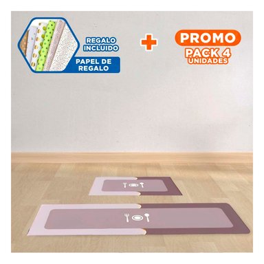 PACK4 BASE DE PISO ANTIDESLIZANTE PARA COCINA Y USO DIARIO EN CASA Y+PAPEL REGALO - 1