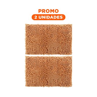 PACK2 TAPETE RECTANGULAR MODERNO DE MICROFIBRA 40X60CM MOSTAZA PARA CASA - 1