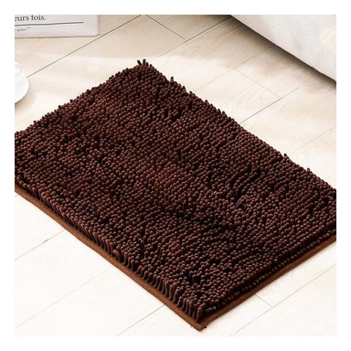 PACK4 CUBREPISO RECTANGULAR DE PISO SUAVE MICROFIBRA 40X60CM MARRON - 2