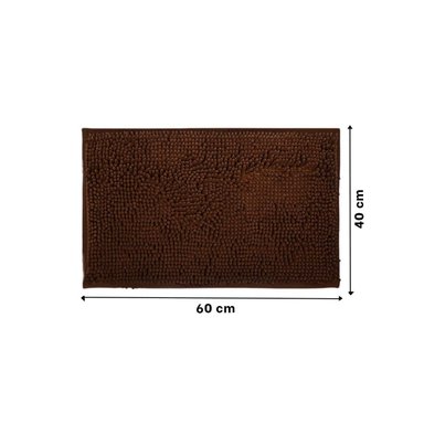 PACK4 CUBREPISO RECTANGULAR DE PISO SUAVE MICROFIBRA 40X60CM MARRON - 4