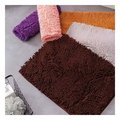 PACK4 CUBREPISO RECTANGULAR DE PISO SUAVE MICROFIBRA 40X60CM MARRON - 5