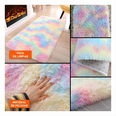 TAPETE RECTANGULAR DIMENSIONES 40X60CM CON TEXTURA PELUCHE MULTICOLOR - 5