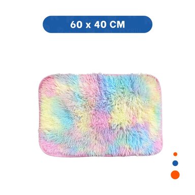 PACK4 ALFOMBRA MULTICOLOR CON TEXTURA PELUCHE RECTANGULAR 40X60CM Y+PAPEL REGALO - 4