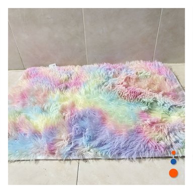 PACK4 ALFOMBRA MULTICOLOR CON TEXTURA PELUCHE RECTANGULAR 40X60CM Y+PAPEL REGALO - 5