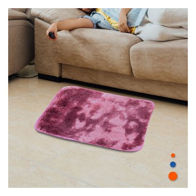 PACK12 ALFOMBRILLA RECTANGULAR GUINDA Y ROSADO CON ACABADO PELUCHE 40X60CM - 5
