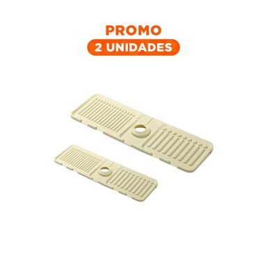 PACK2 ORGANIZADOR DE DRENAJE DE SILICONA CON RAYAS BEIGE PARA CASA - 1